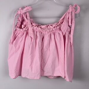 Forever 21 Pink Ruffled Crop Top large